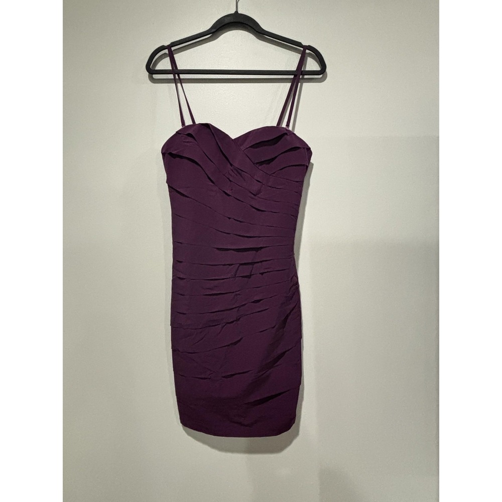 Gianni Bini Dress Womens Medium Bright Mauve Becca Ruched Bodycon Cocktail Party
